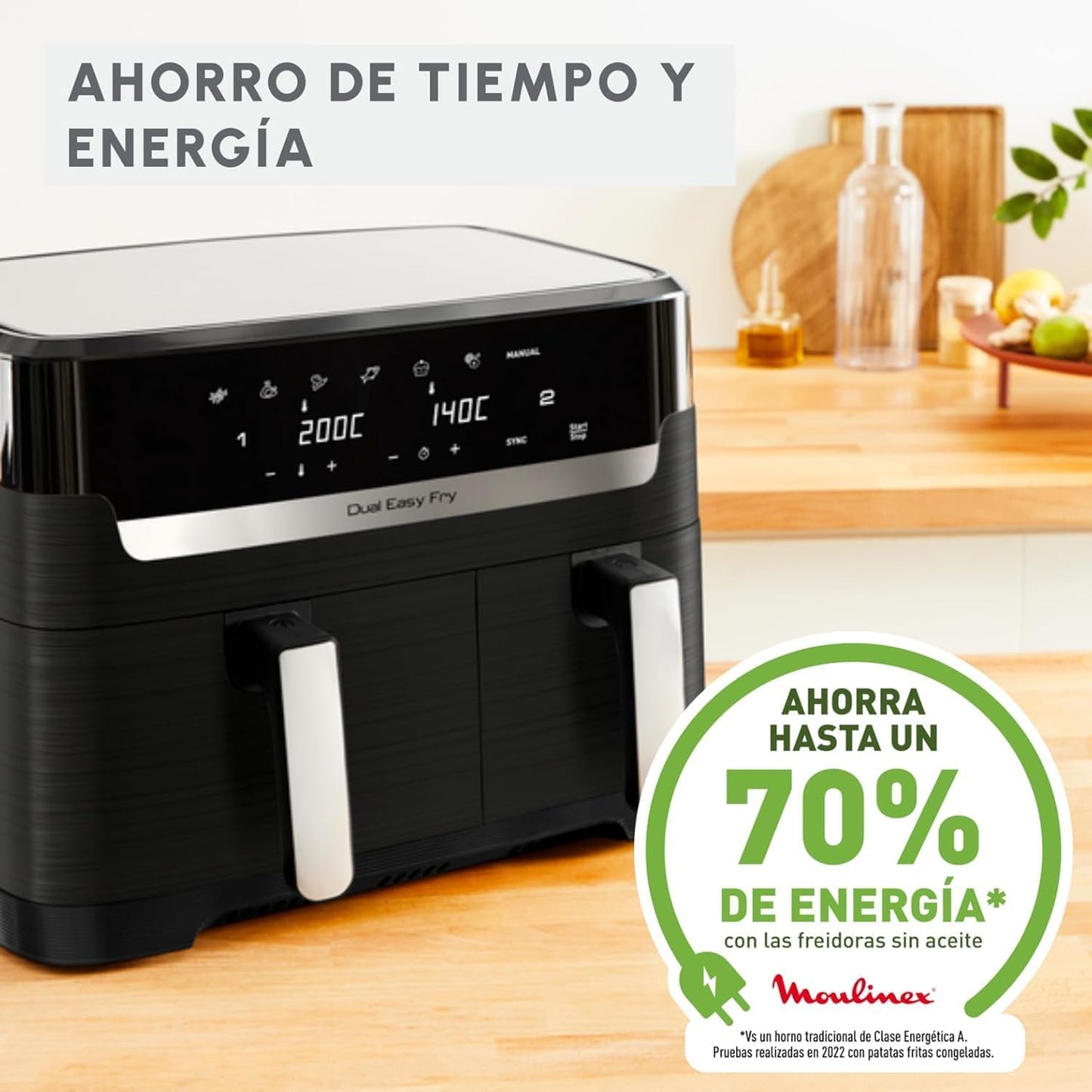 Moulinex Dual Easy Fry 8,3 L – Friteuse double air, économies...