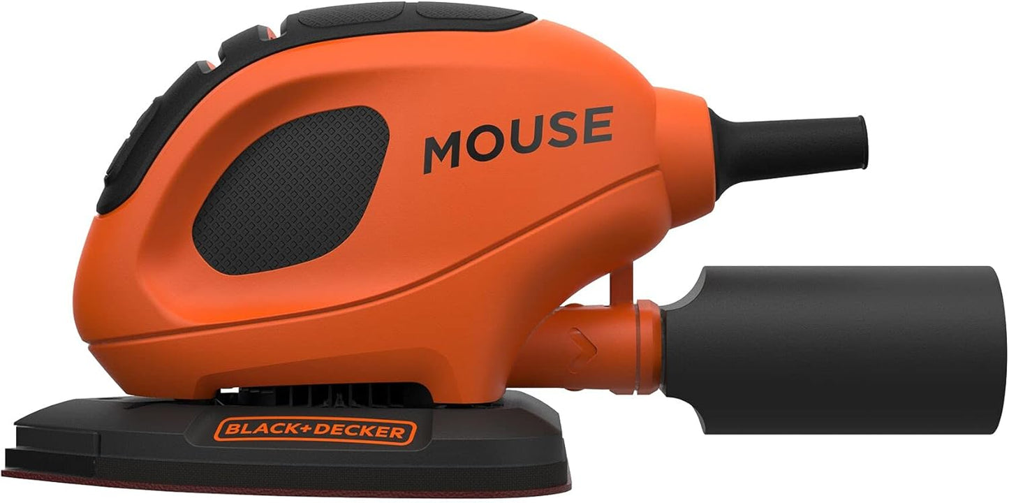 BLACK+DECKER BEW230BC Ponceuse de détails à souris 55 W 11 000 tr/min Diamètre d'orbite 1,5 mm Comprend 15 accessoires et un sac de transport