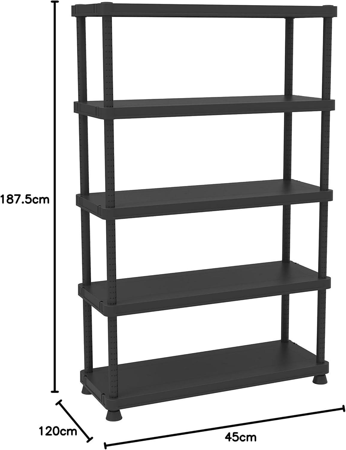 Terry, Scaffale 12045-5c, étagère modulaire avec 5 étagères....