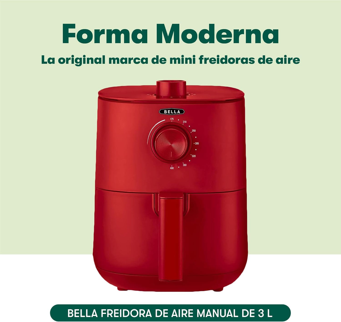 BELLA Friteuse à air 3 L, sans préchauffage, sans huile, poêle...