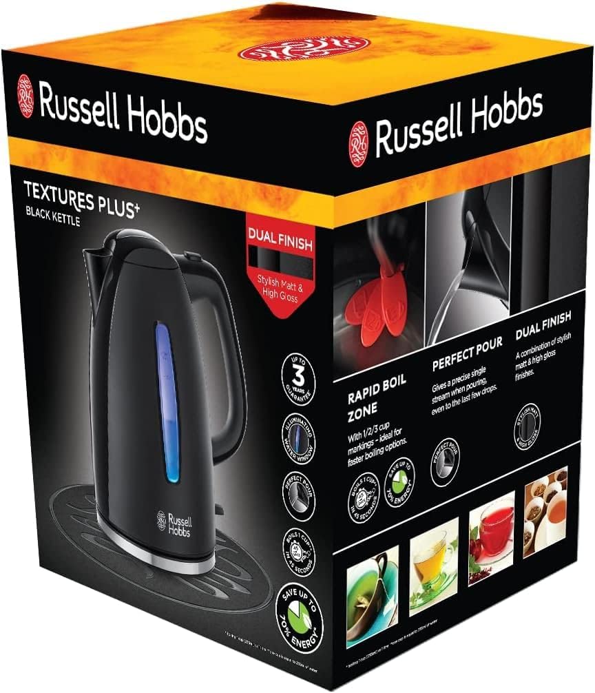 Russell Hobbs Bouilloire électrique Textures - 1,7 litres, 2400 W,...
