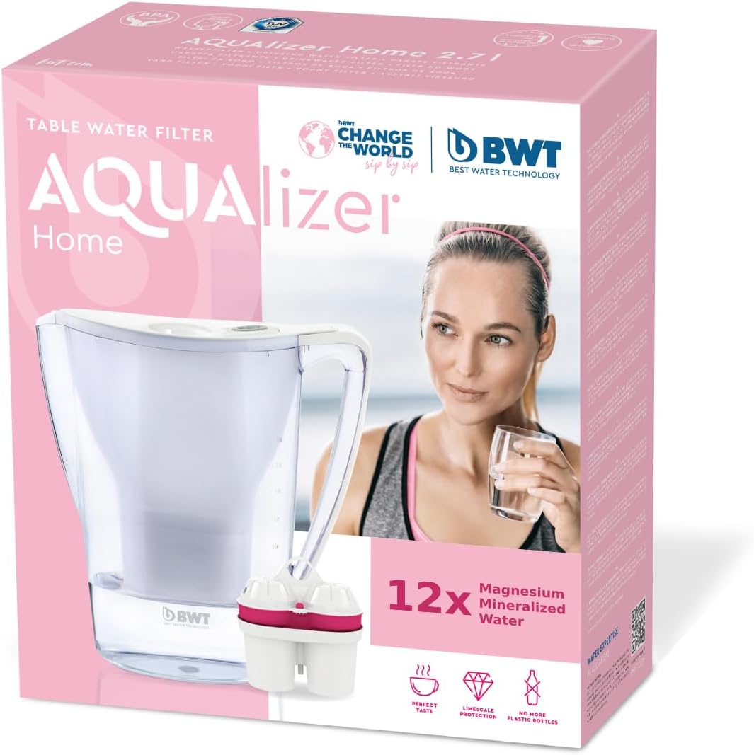 BWT - Carafe filtrante manuelle 2,7L + 12 Filtres au magnésium -...