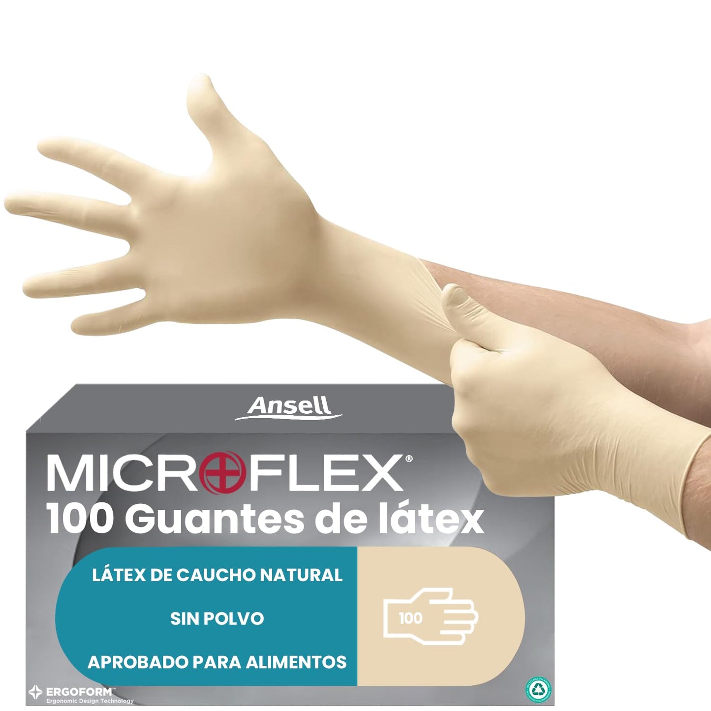 Ansell MicroFlex 63-864 Jettable Gloves in Latex, Fins et Non...