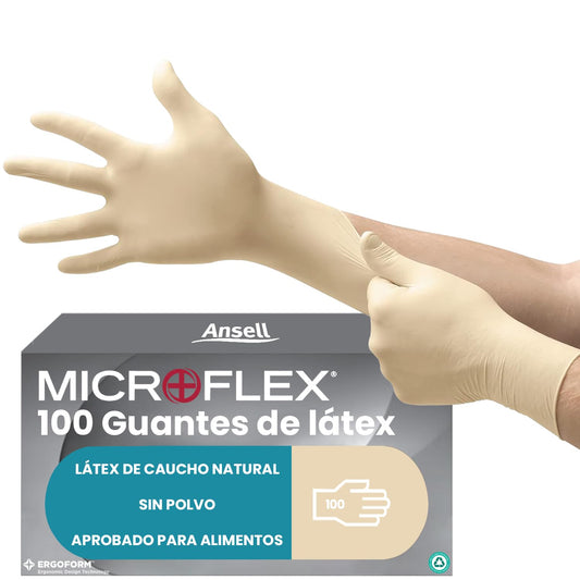 Ansell MicroFlex 63-864 Jettable Gloves in Latex, Fins et Non...