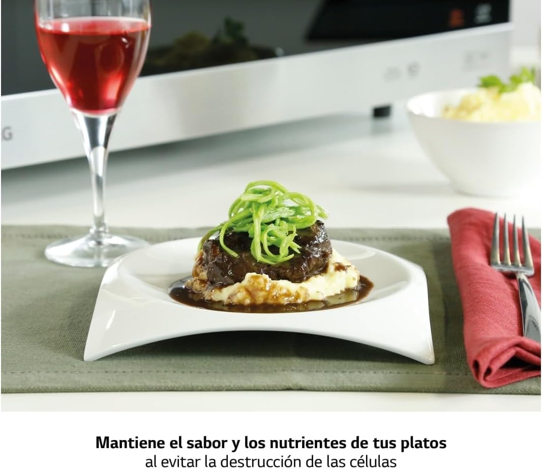LG MJ3965ACS - Four à micro-ondes, 4 en 1, affichage numérique, 39 litres et 1100 W, micro-ondes avec Smart Inverter et fonction EasyClean, cuisson rapide, maintien de la saveur, couleur noir et acier