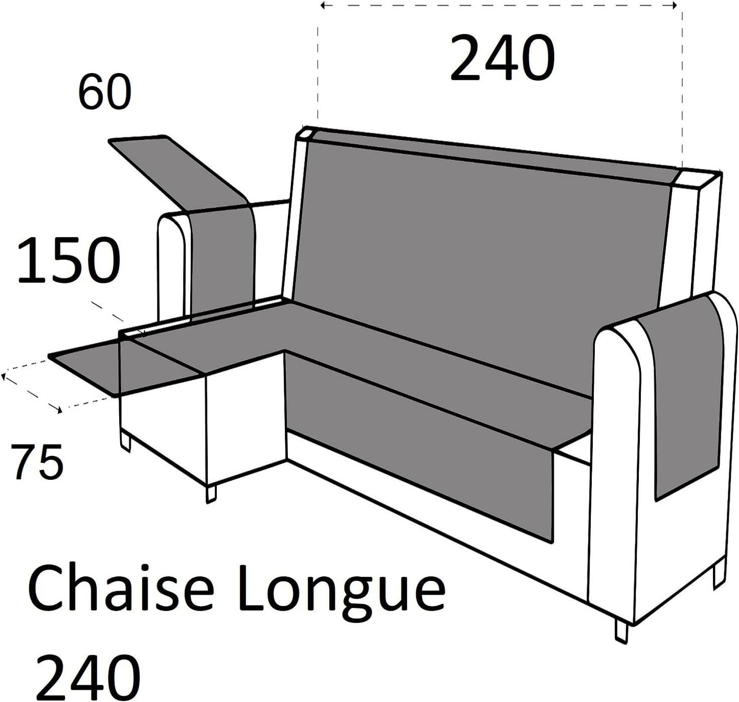 textile-home Housse de canapé Malu Chaise Longue, protection pour...