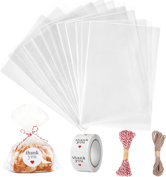 Carehabi 200PC Sacs en Plastique Cellophane Transparent Sacs en...
