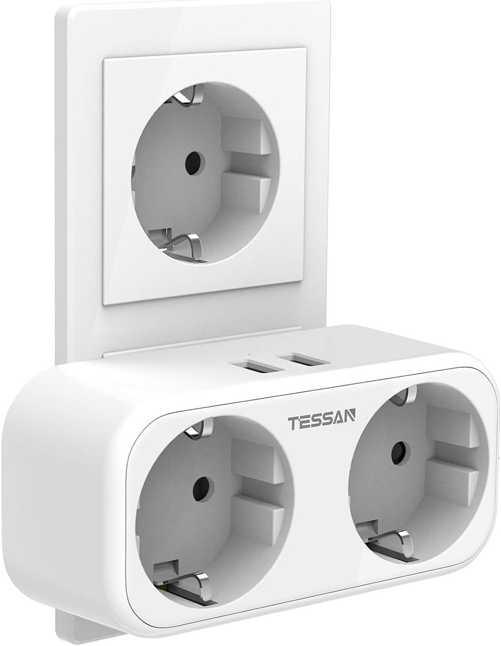 TESSAN Ladrón Prises USB, Prise USB Multiple 4 en 1 avec Double USB...