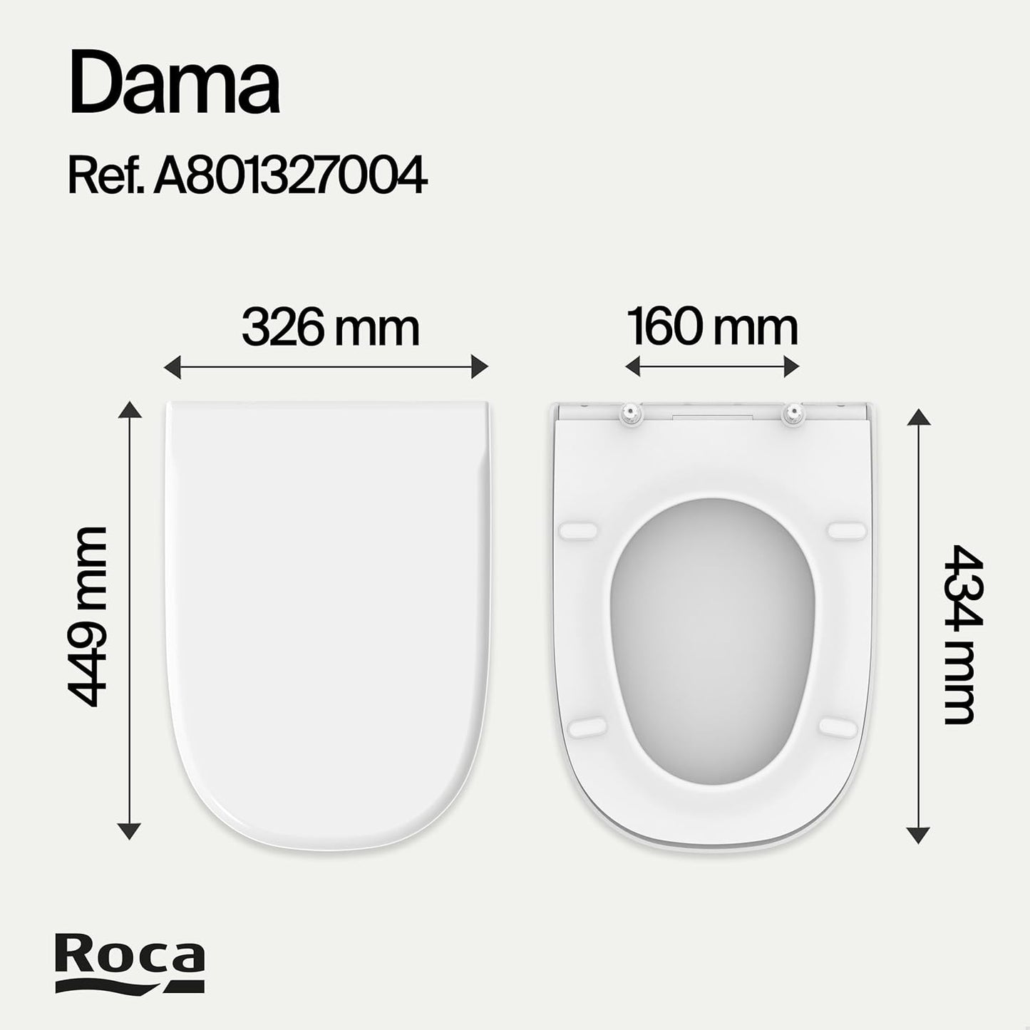 Roca Old Design Dama Abattant WC de rechange avec charnière à barre...