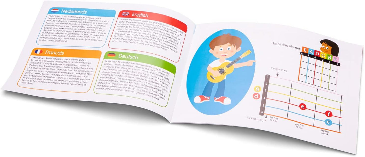 New Classic Toys New Classic Toys-10344 0344-Guitare jouet, Naturel,...