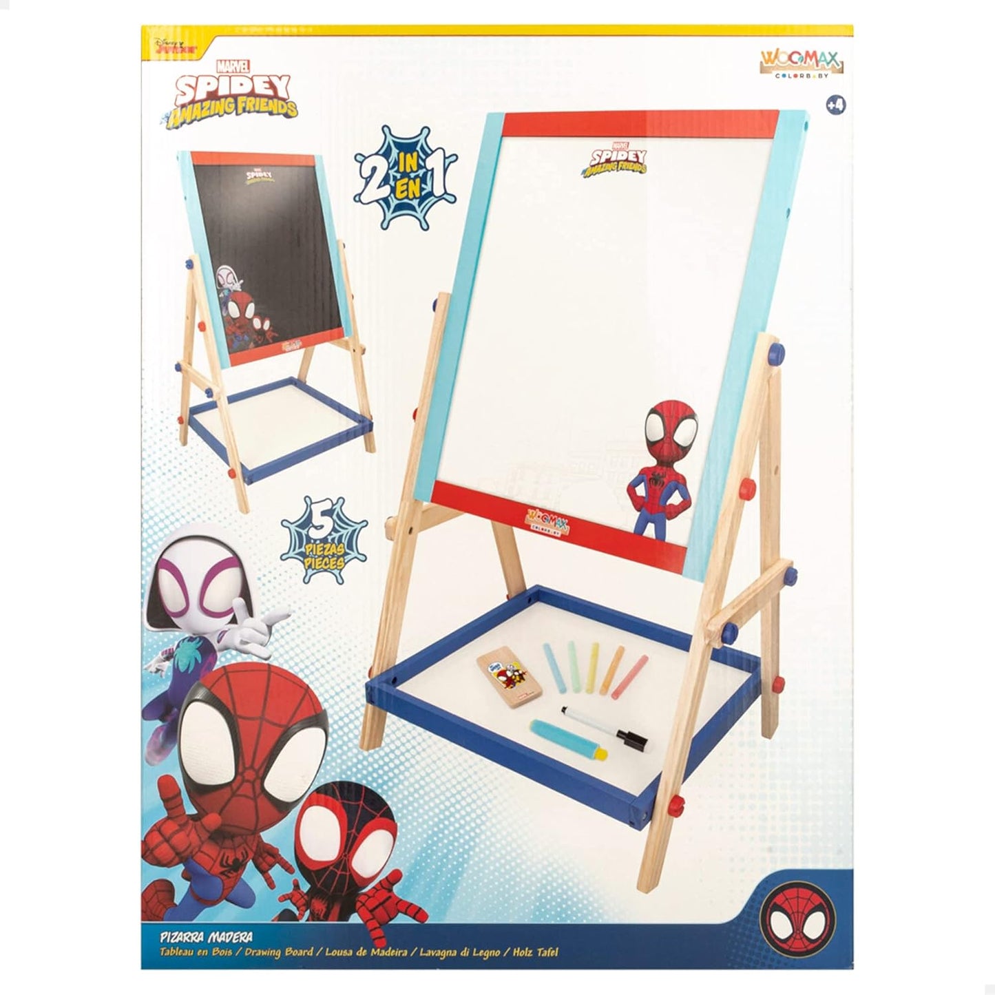 WOOMAX Spidey - Tableau chevalet pour enfants 2 en 1, Jouets pour...