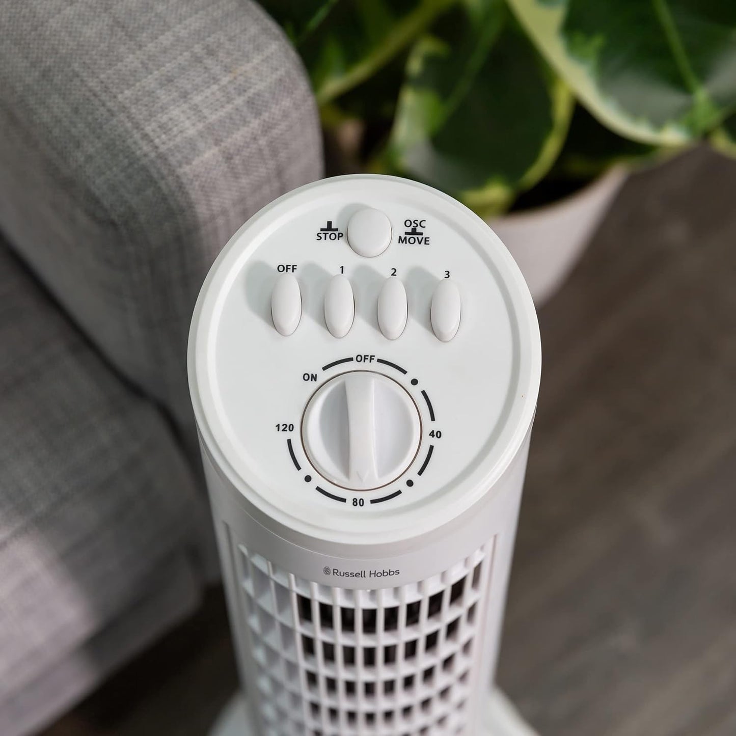 Russell Hobbs Ventilateur tour, 73,66 cm, léger, 3 vitesses,...