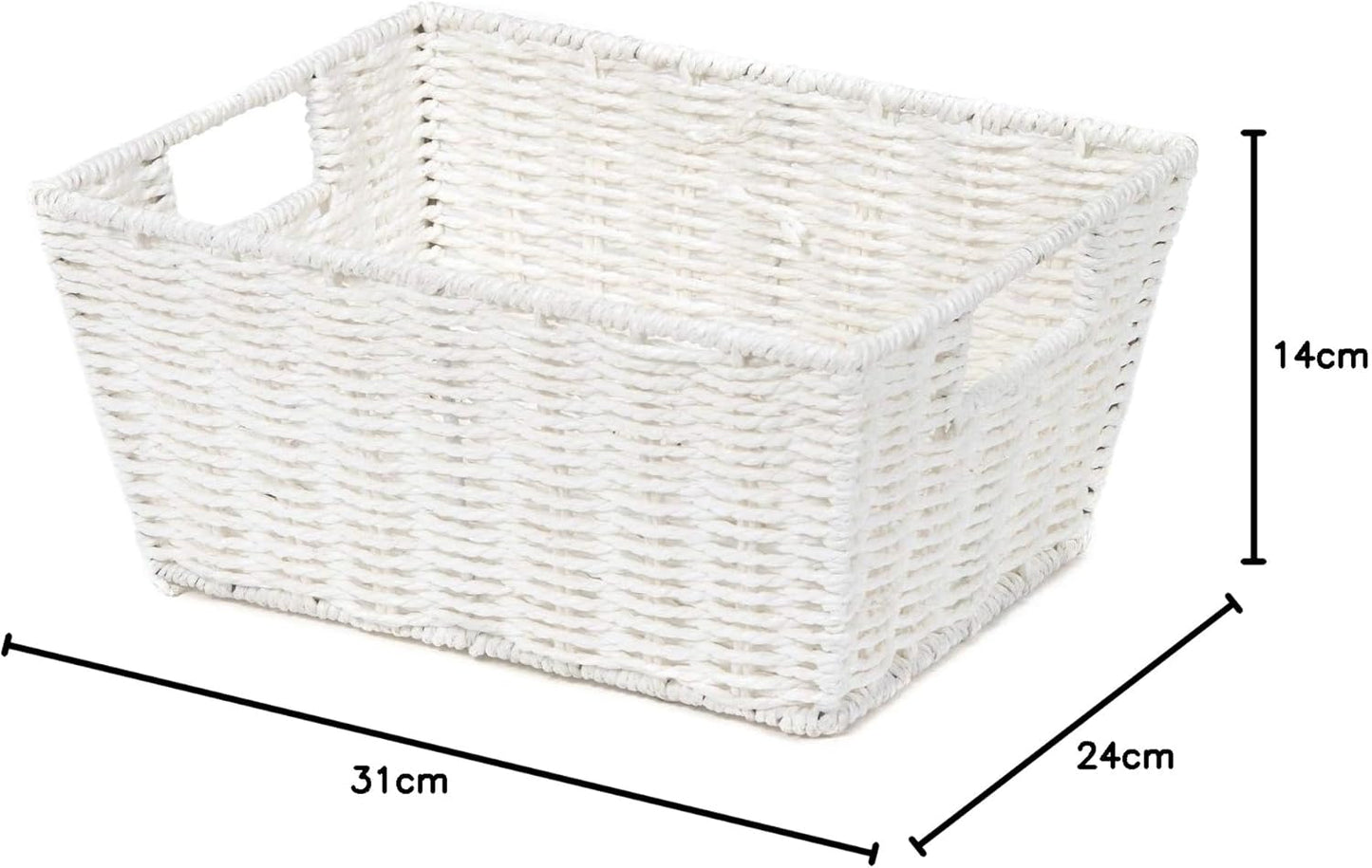 Compacteur Etna Cesto, Carta Intrecciata, Bianco, 31 x 24 x H,14 cm,...