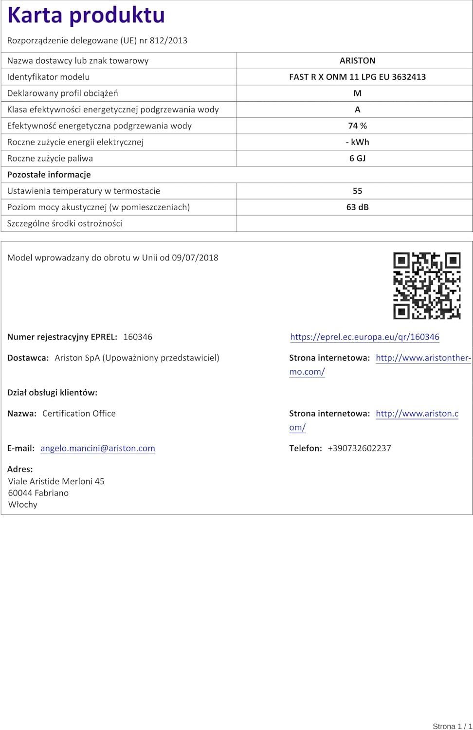 Ariston Fast RX - Chauffe-eau Butane 11L/min Chauffage atmosphérique...