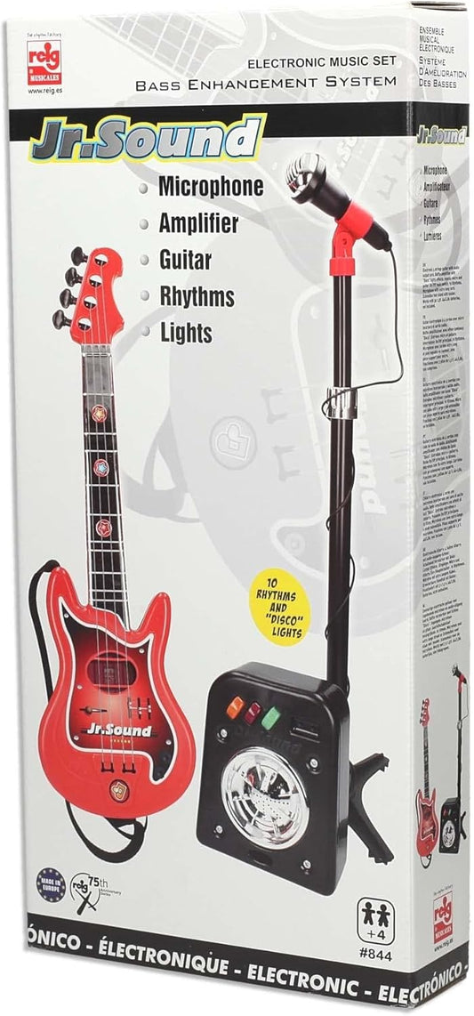 REIG 844 - Coffret jouet guitare 4 cordes et micro amplifié