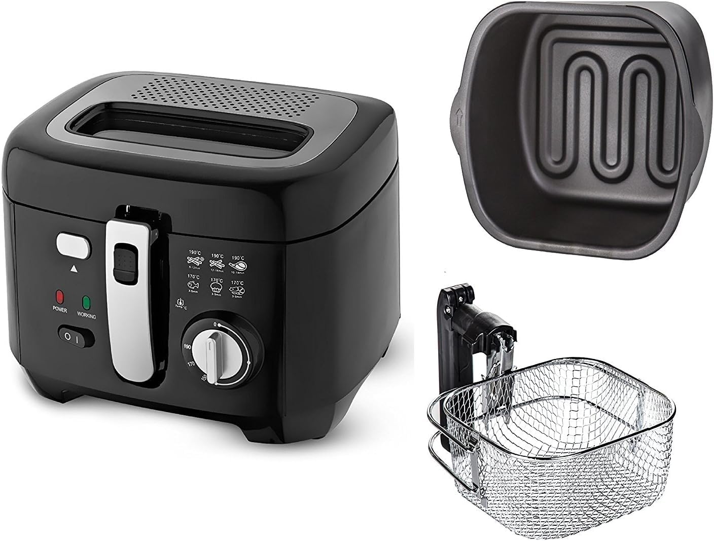 Mesko MS4908 Friteuse électrique à huile 2,5 litres, petite,...