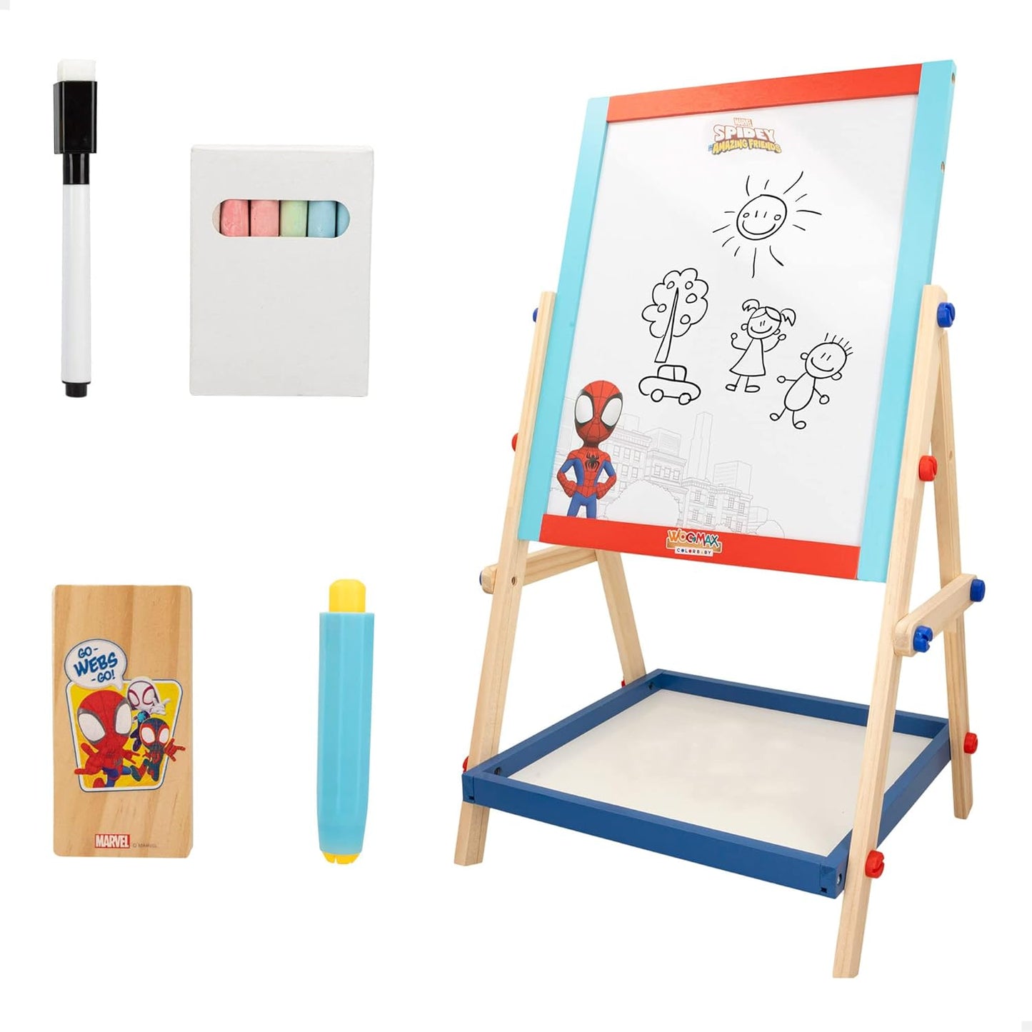 WOOMAX Spidey - Tableau chevalet pour enfants 2 en 1, Jouets pour...