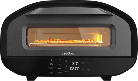 Four à pizza électrique Cecotec avec fenêtre Pizza&Co Tifosi. 1700 W,...