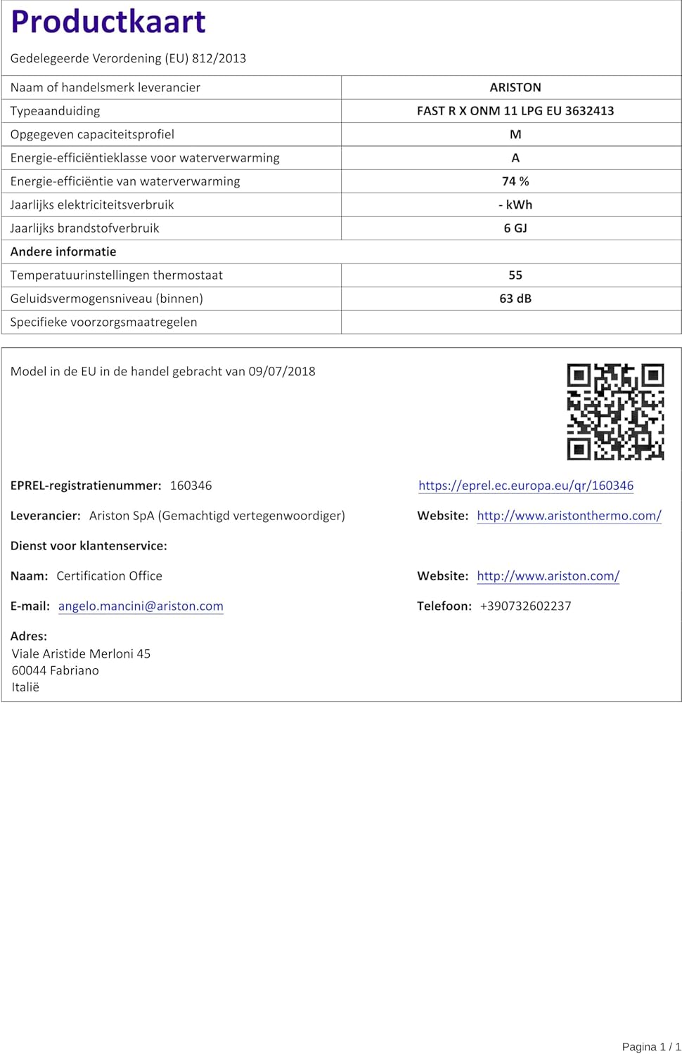 Ariston Fast RX - Chauffe-eau Butane 11L/min Chauffage atmosphérique...