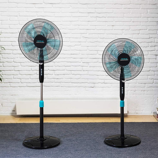 Ventilateur de sol Cecotec EnergySilence 510. 40 W, 5 pales de 40 cm de diamètre, oscillant, 3 vitesses, hauteur réglable 110-130 cm, moteur en cuivre, design noir