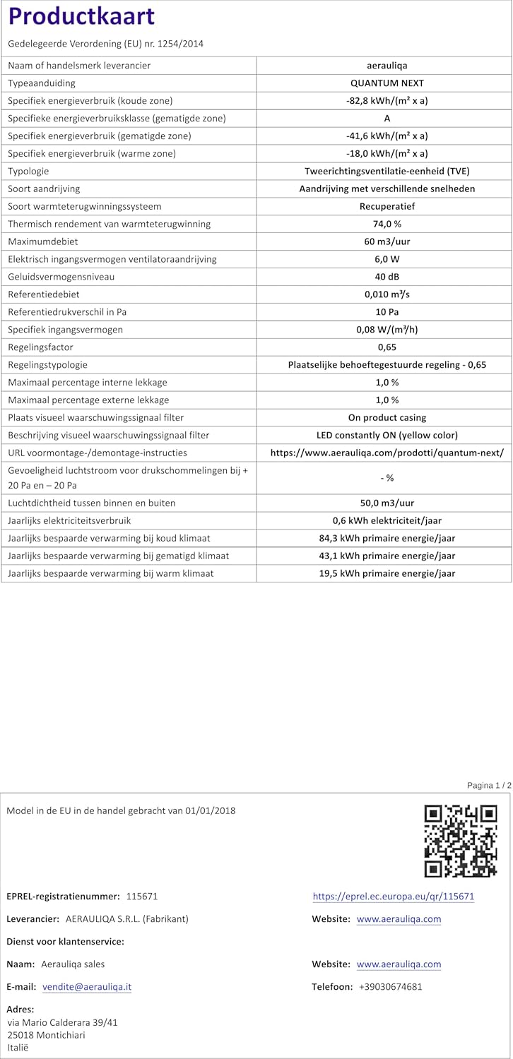 AERAULIQA Quantum Next Unité VMC Décentralisée à Flux Alternatif,...