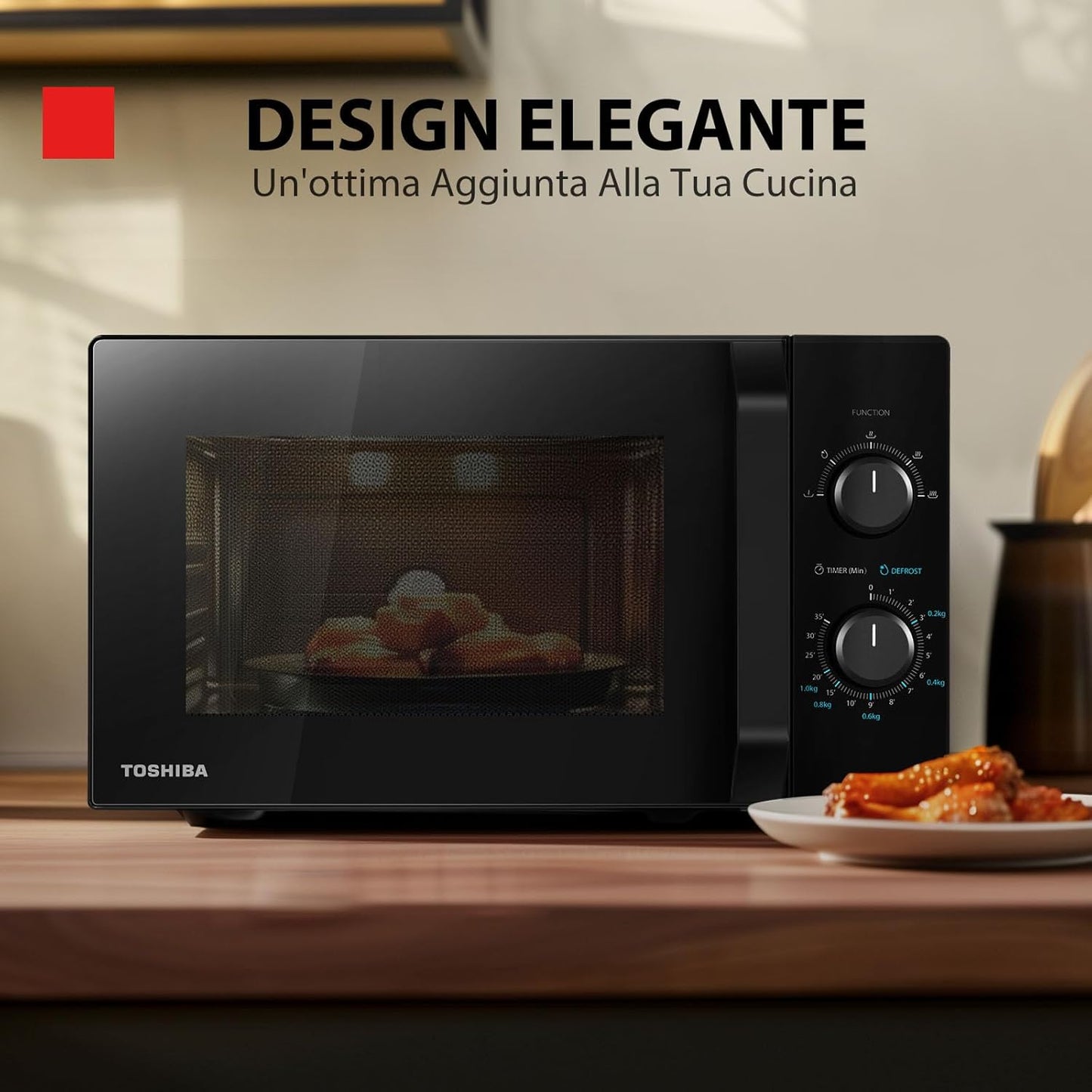 Toshiba MW2-MM20P(BK) - Four à micro-ondes, 20 l, 800 W, 5 niveaux de...