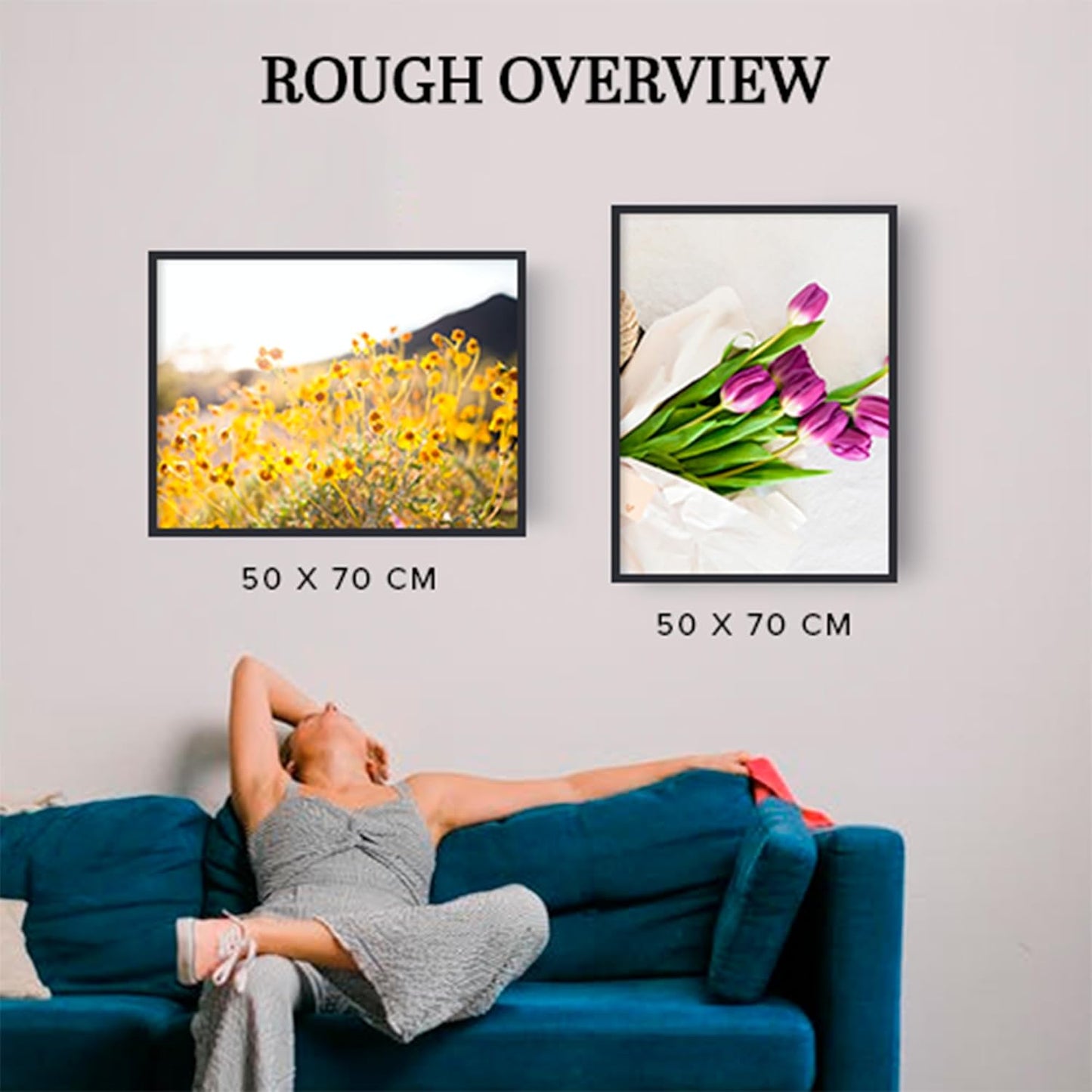 edihome, Cadre 50x70 cm, Cadres Photo, Bois, Blanc, Noir et Marron,...