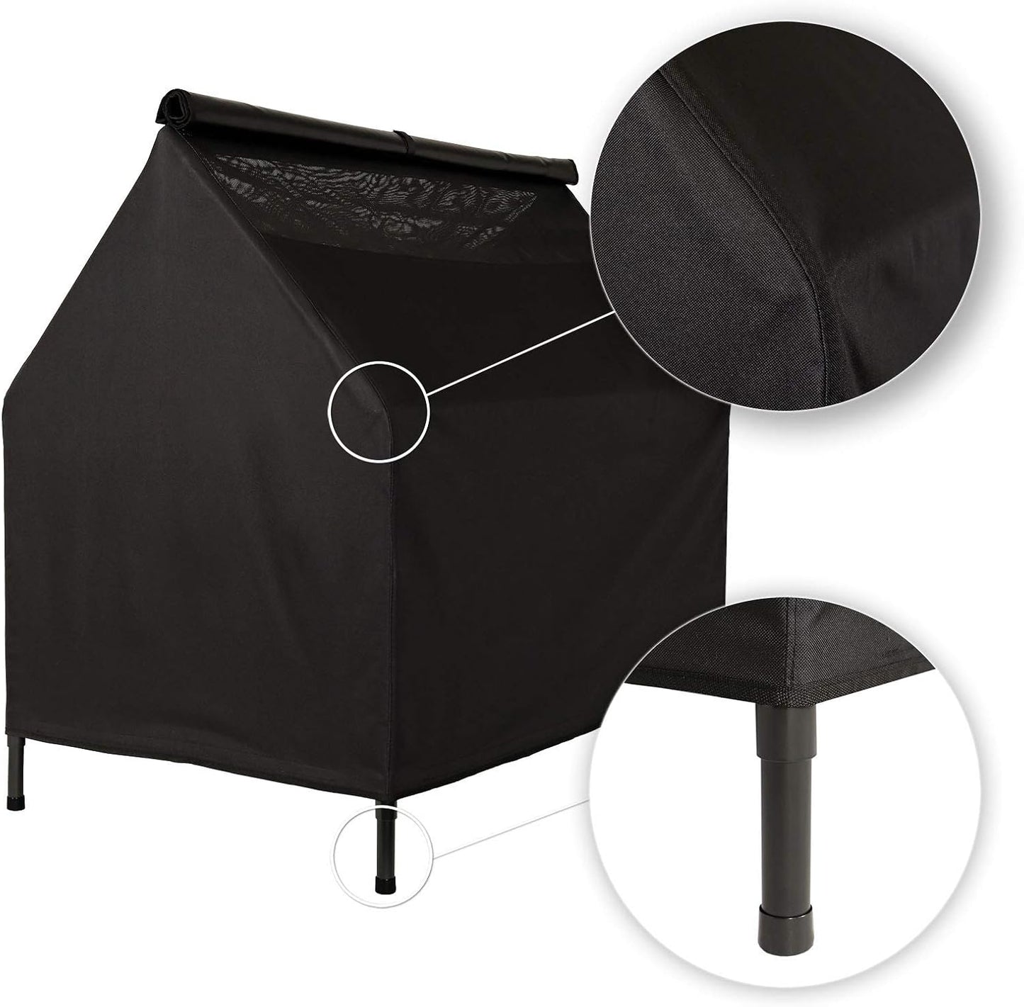 Lionto Lit surélevé pour chien avec toit pour chien (M) 110 x 75 x...