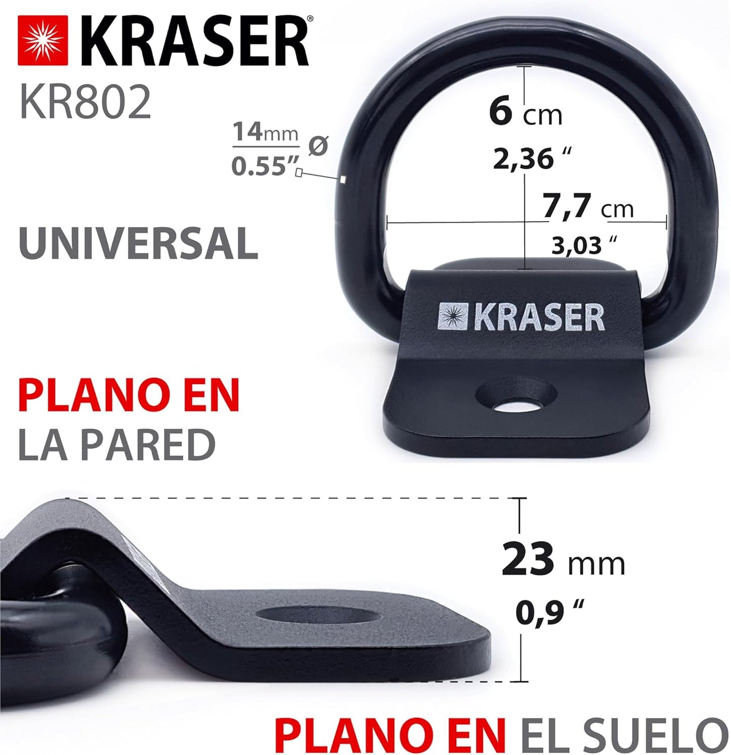KRASER KR802 Ancrage de sol pour moto, fixation murale antivol,...