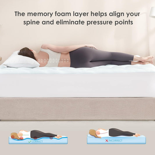 EHEYCIGA Surmatelas Viscoélastique 135x190, Surmatelas à Mémoire de...