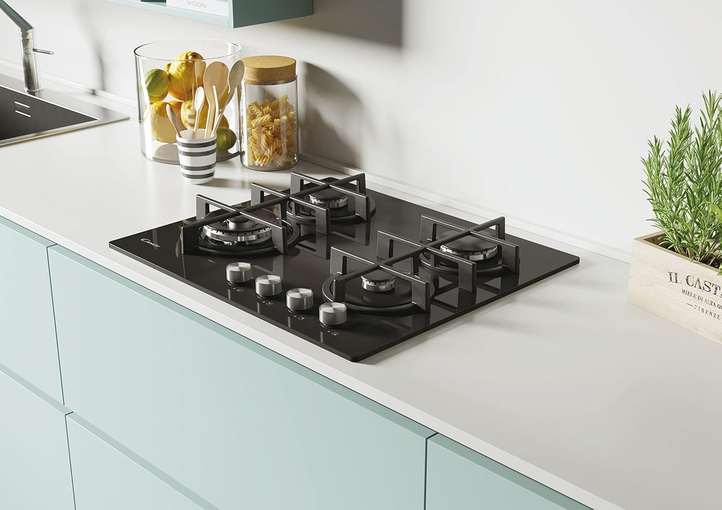 Table de cuisson à gaz Candy CDK6GF4WEKB [Classe d'efficacité énergétique A+]