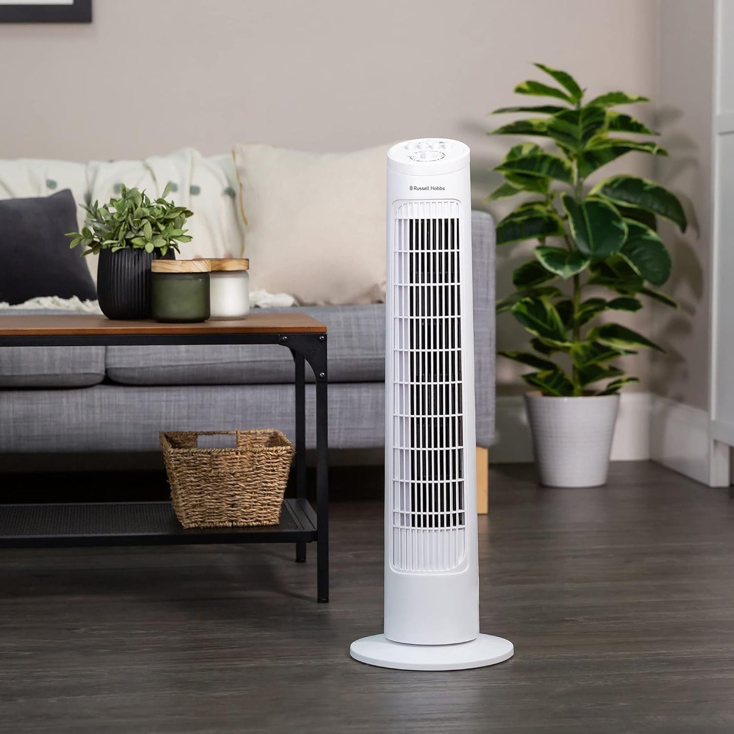 Russell Hobbs Ventilateur tour, 73,66 cm, léger, 3 vitesses,...