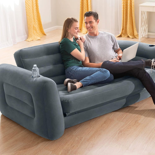 Intex 66552 Canapé 203 x 231 x 66 cm, Noir
