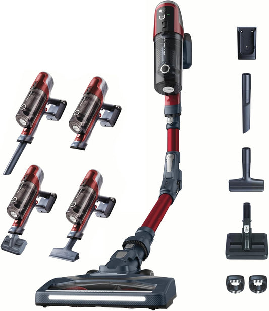 Rowenta XPert 6.60 Flex RH6471 - Aspirateur balai sans fil, avec 3 fonctions en 1, autonomie de 45 minutes, batterie lithium, tube flexible, accès facile aux différentes surfaces, Noir/Rouge