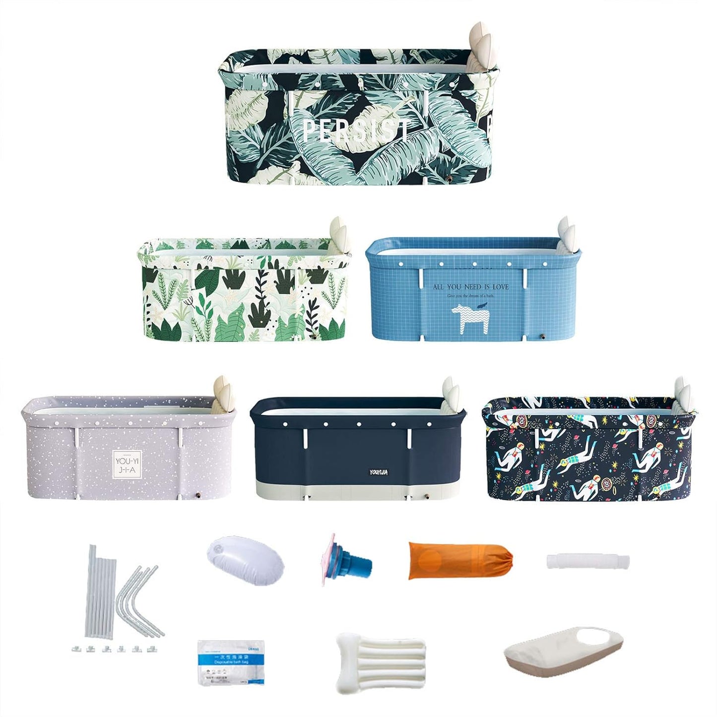 HWGING Baignoire Mobile Baignoire Pliante, Baignoire Adulte Portable,...