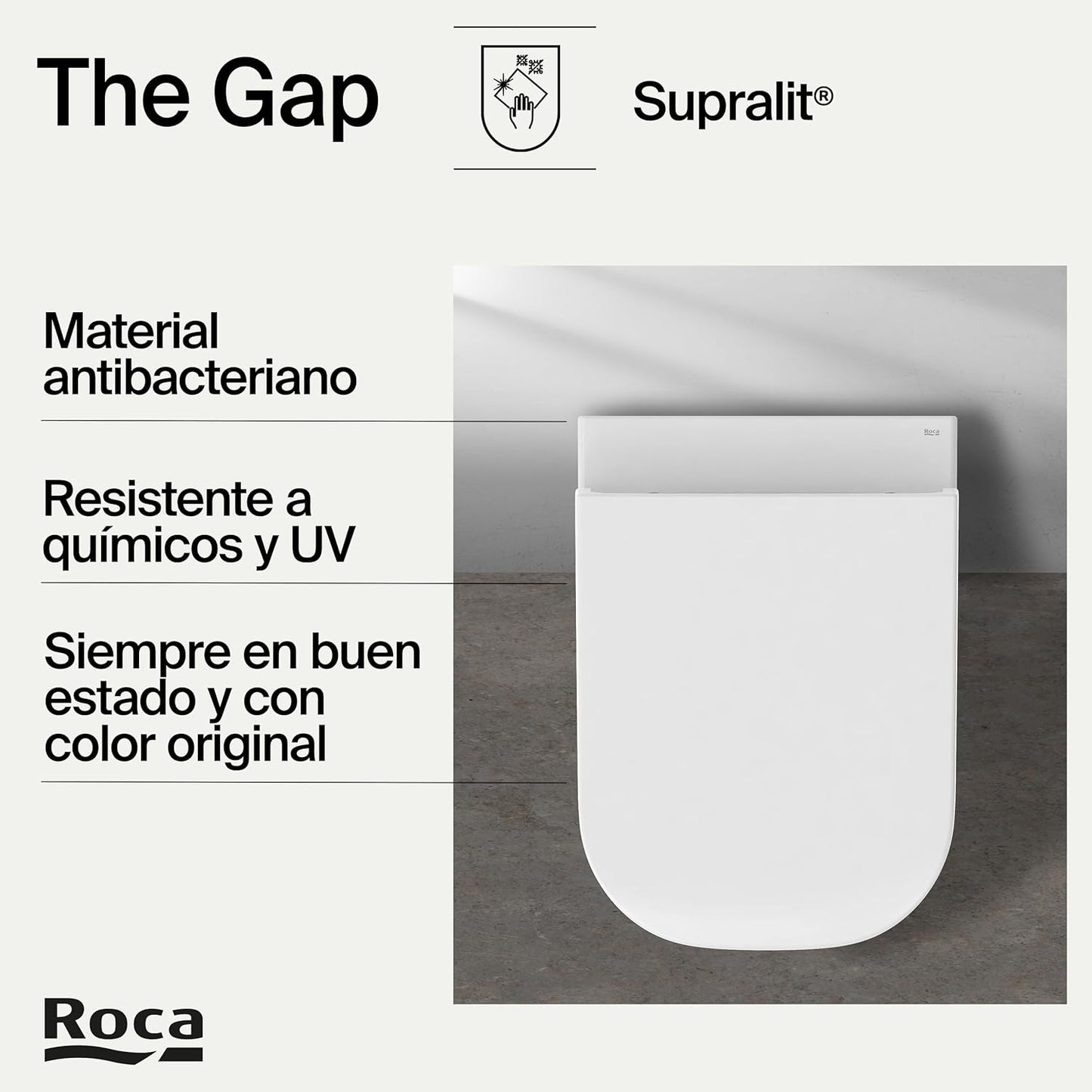Roca A80147000B THE GAP SQUARE Housse de siège normale Blanc
