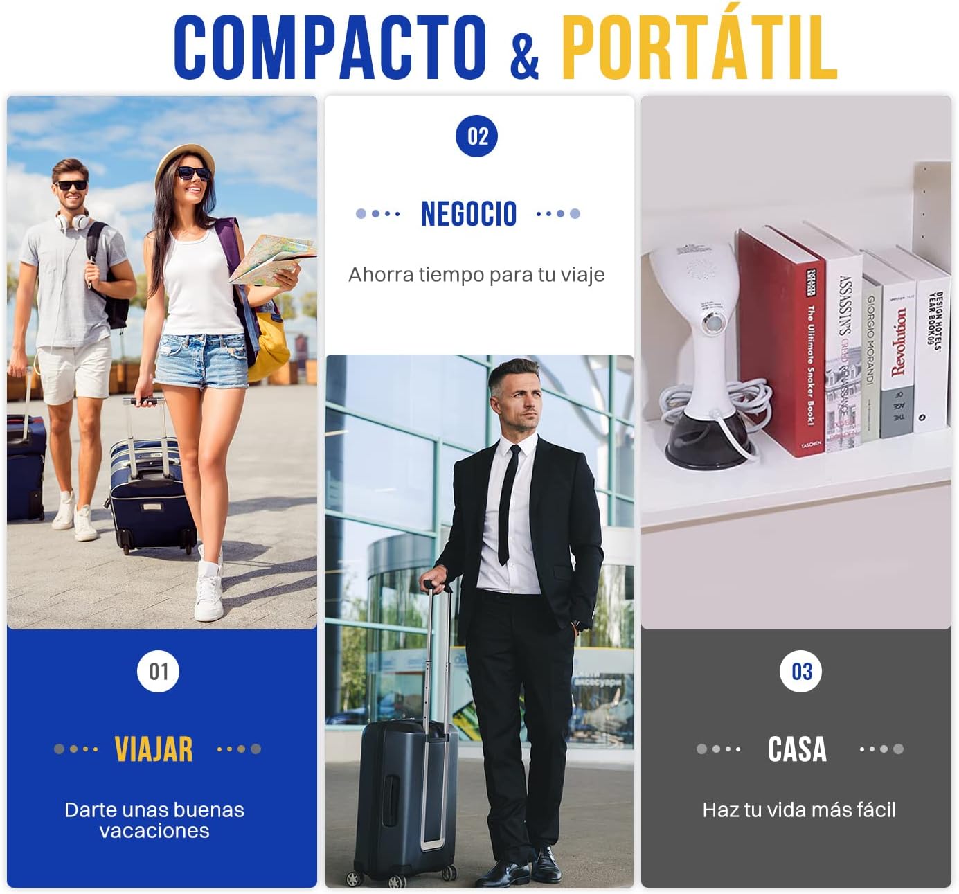 Rolipo Fer à vapeur vertical, fer à vapeur 400 ml, brosse à vapeur anti-rides pour la maison, le bureau, les voyages