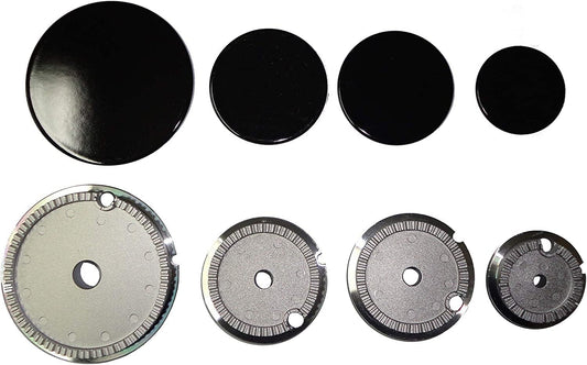 Jpshop Kit 4 Bruciatori + 4 Piattelli Smaltati Compatibili Rex...