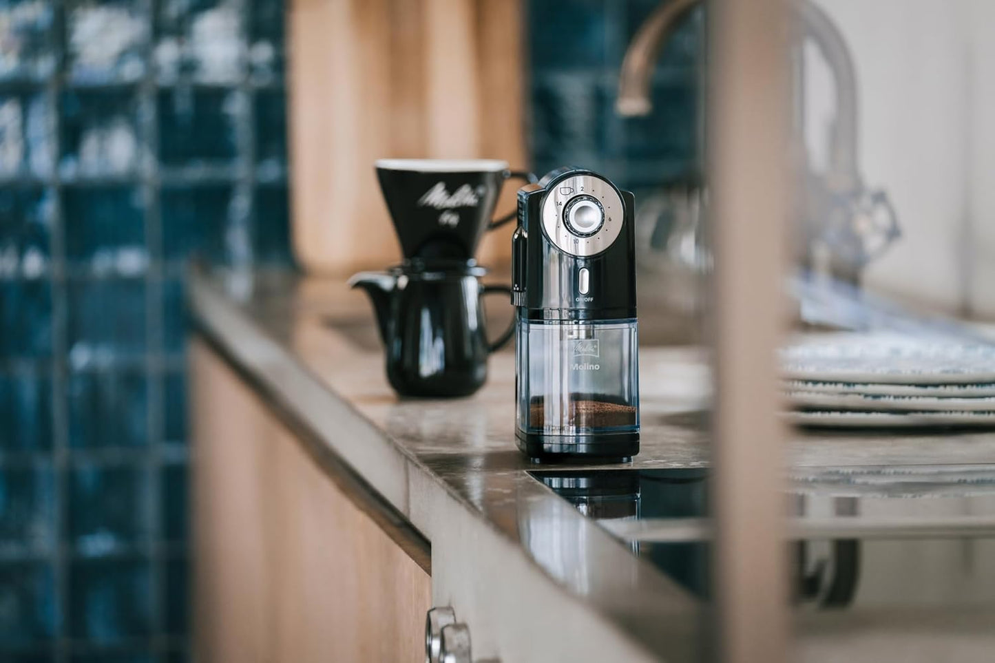 Melitta Molino 1019-02 - Moulin à café électrique avec 17 niveaux de...