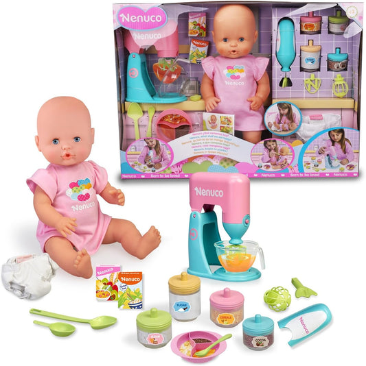 NENUCO - Poupée bébé avec accessoires pour repas et collations pour...
