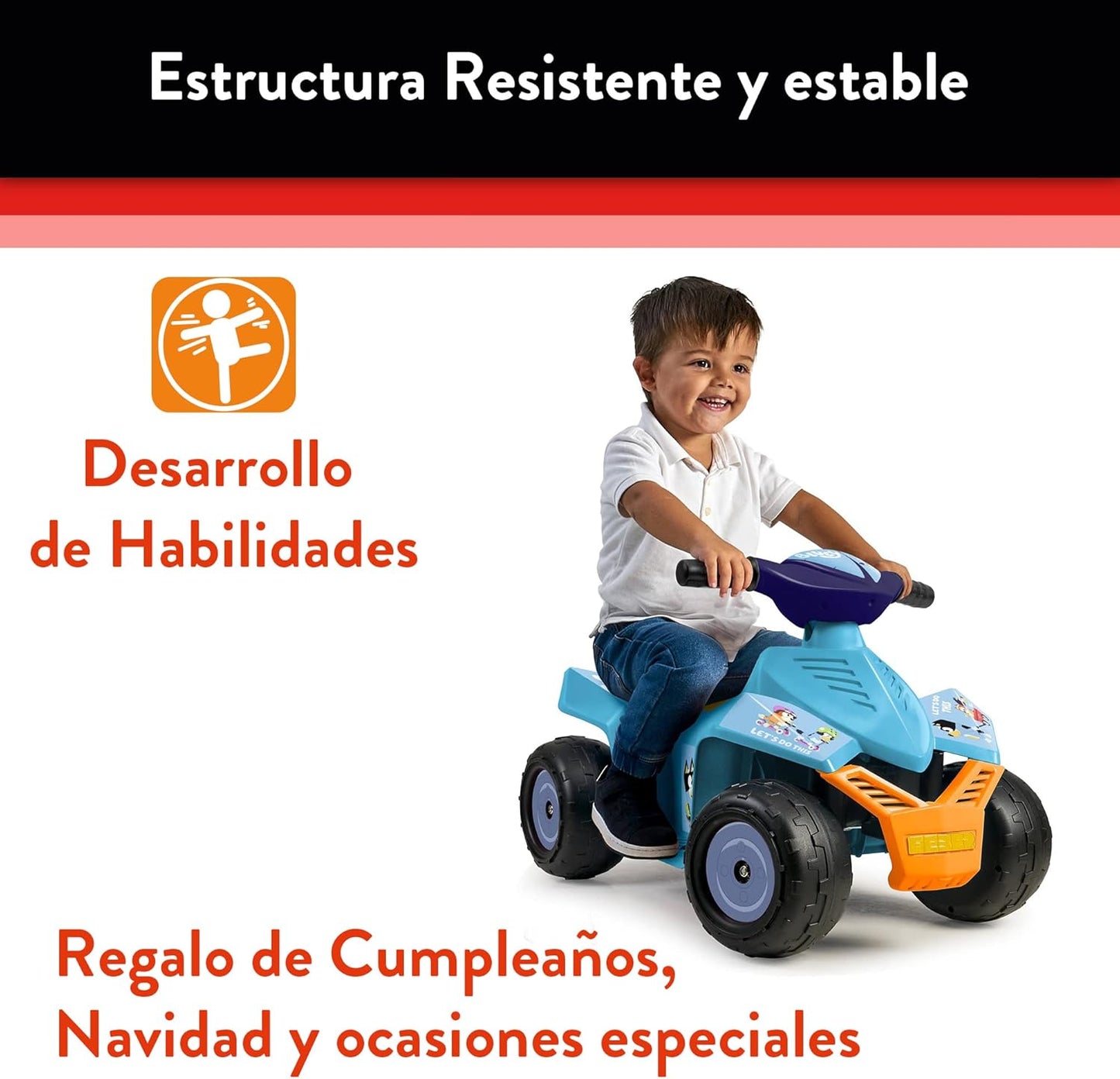 FEBER - Quad Racy Bluey 6V, Voiture Électrique pour Garçons et Filles...