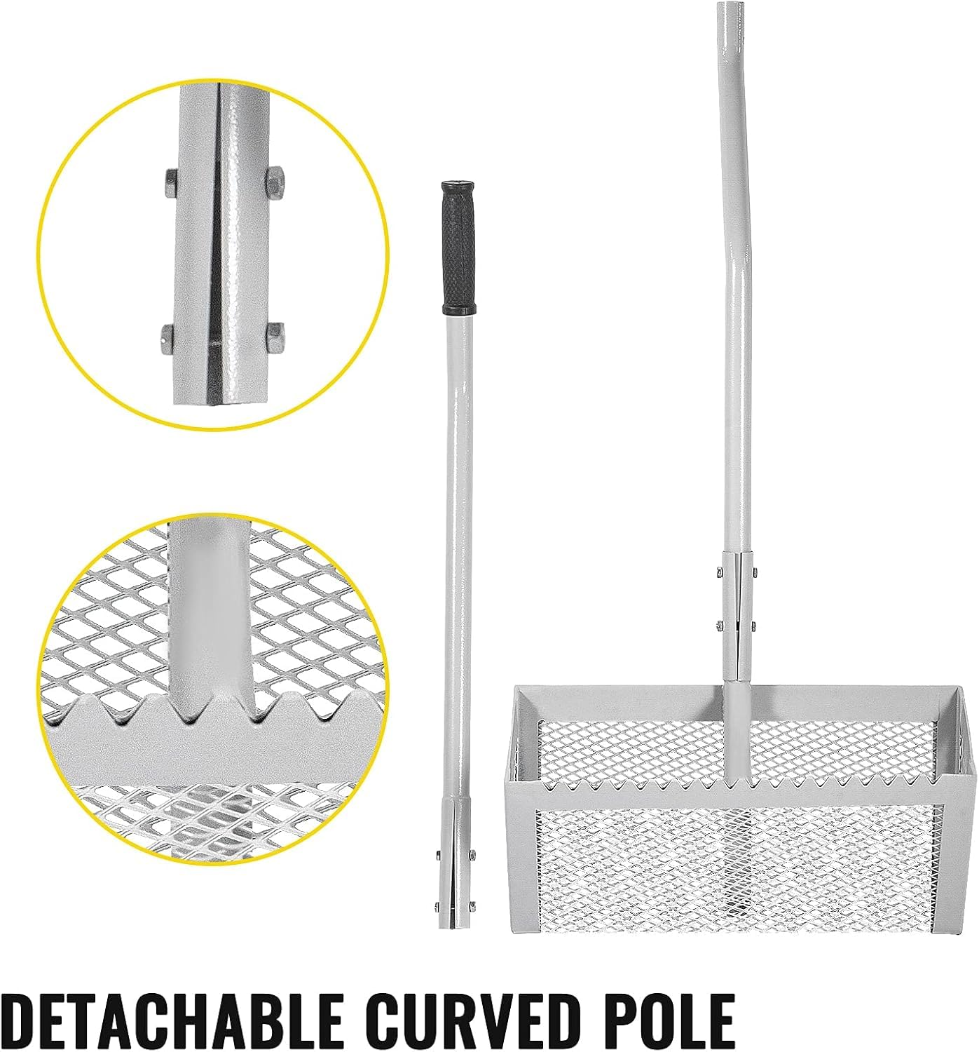 VEVOR Râteau à herbe pour étang 130 x 40 x 25 cm Râteau à sable de...