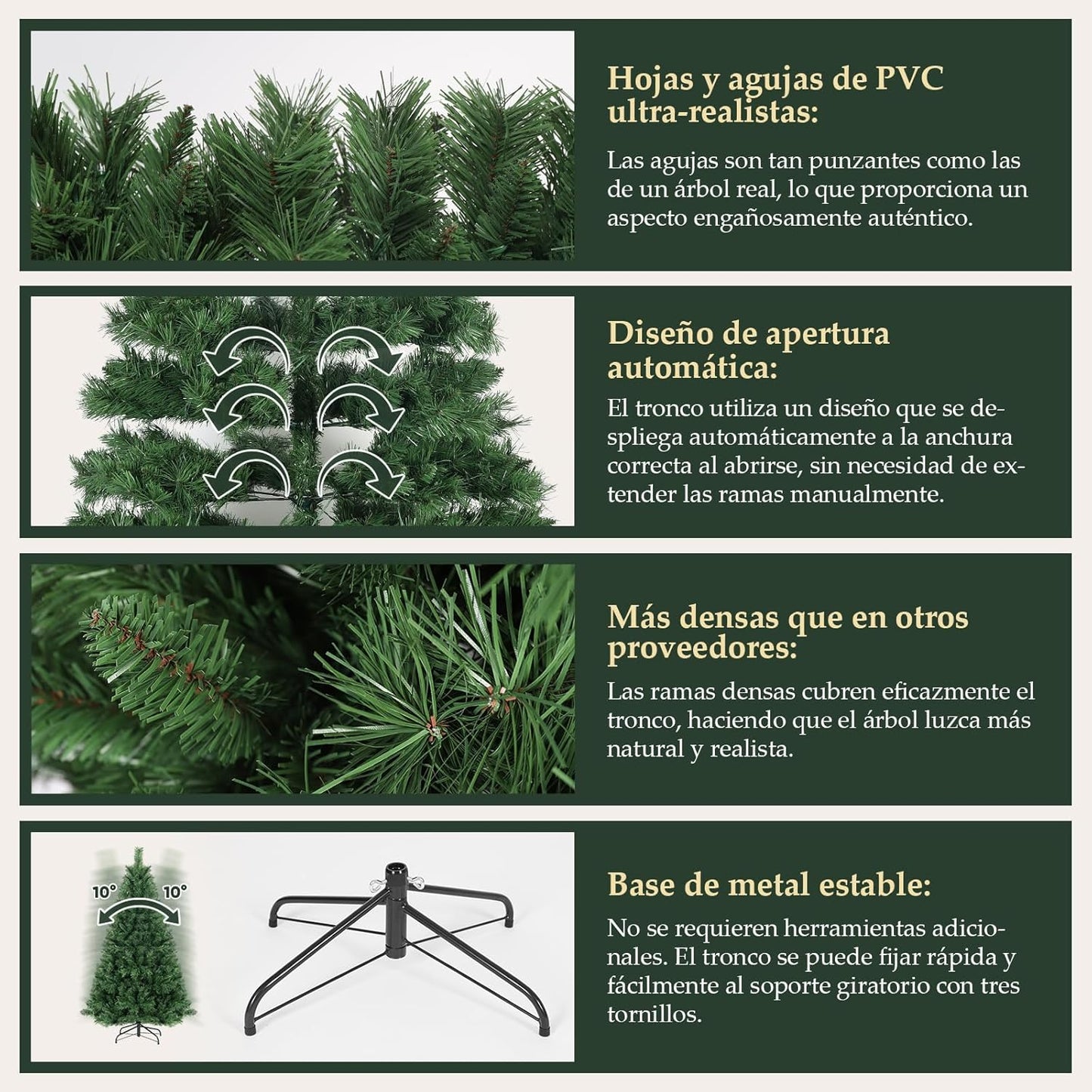 SALCAR Sapin de Noël Artificiel 210 cm, Sapin de Noël avec Gants et...