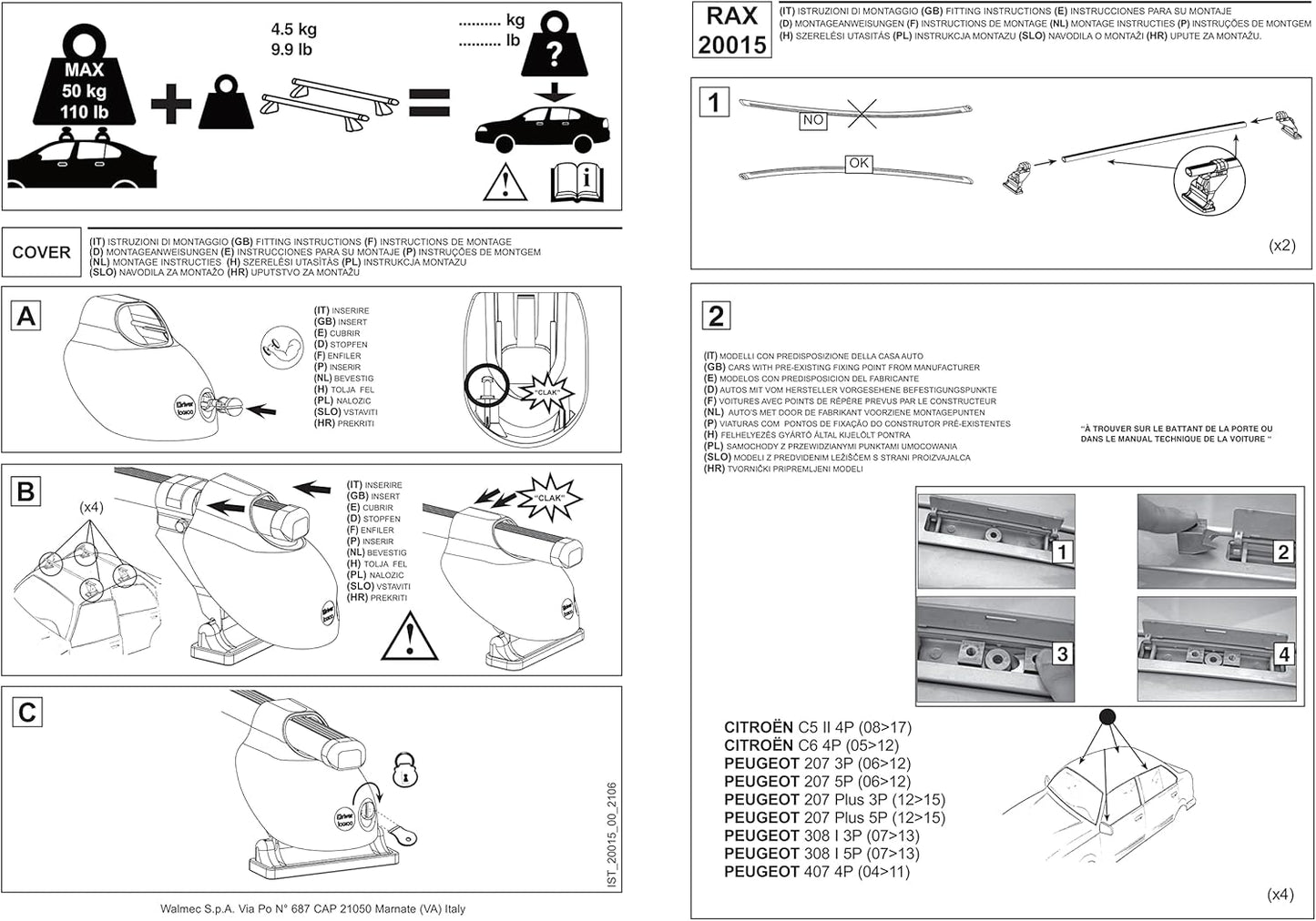Système de porte-bagages pré-assemblé CAM Rax – Code 20015
