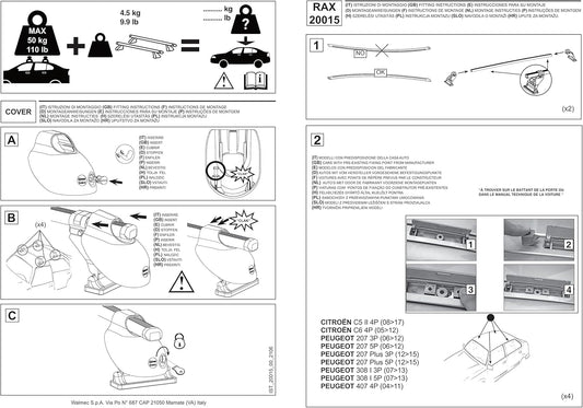 Système de porte-bagages pré-assemblé CAM Rax – Code 20015