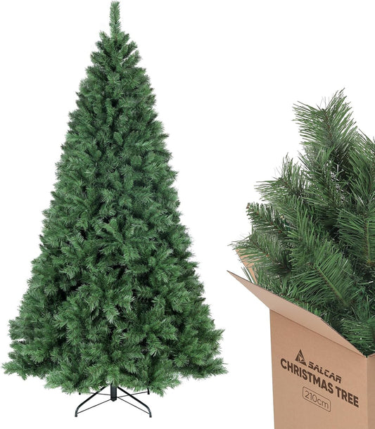 SALCAR Sapin de Noël Artificiel 210 cm, Sapin de Noël avec Gants et...