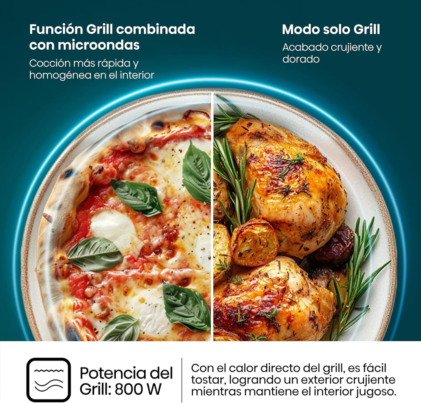 Hisense H20MOBP1G, Micro-ondes avec Grill, Capacité 20 L, Puissance...