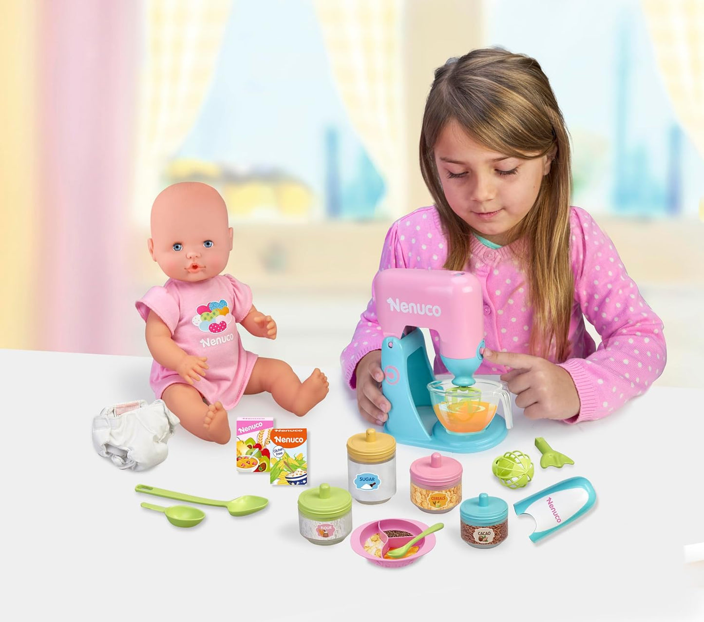 NENUCO - Poupée bébé avec accessoires pour repas et collations pour...