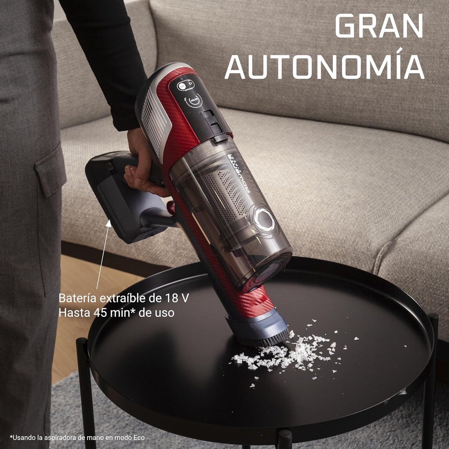 Rowenta XPert 6.60 Flex RH6471 - Aspirateur balai sans fil, avec 3 fonctions en 1, autonomie de 45 minutes, batterie lithium, tube flexible, accès facile aux différentes surfaces, Noir/Rouge