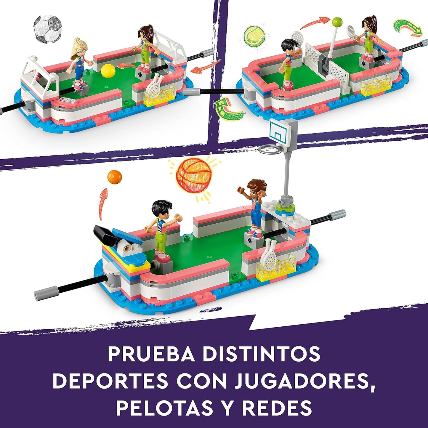 Centre sportif LEGO Friends avec jeux de football, de basket-ball, de...